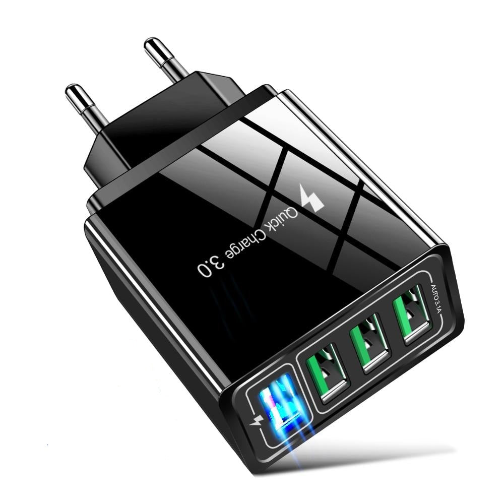 Adaptador de carga rápida QC3.0 de 4 puertos