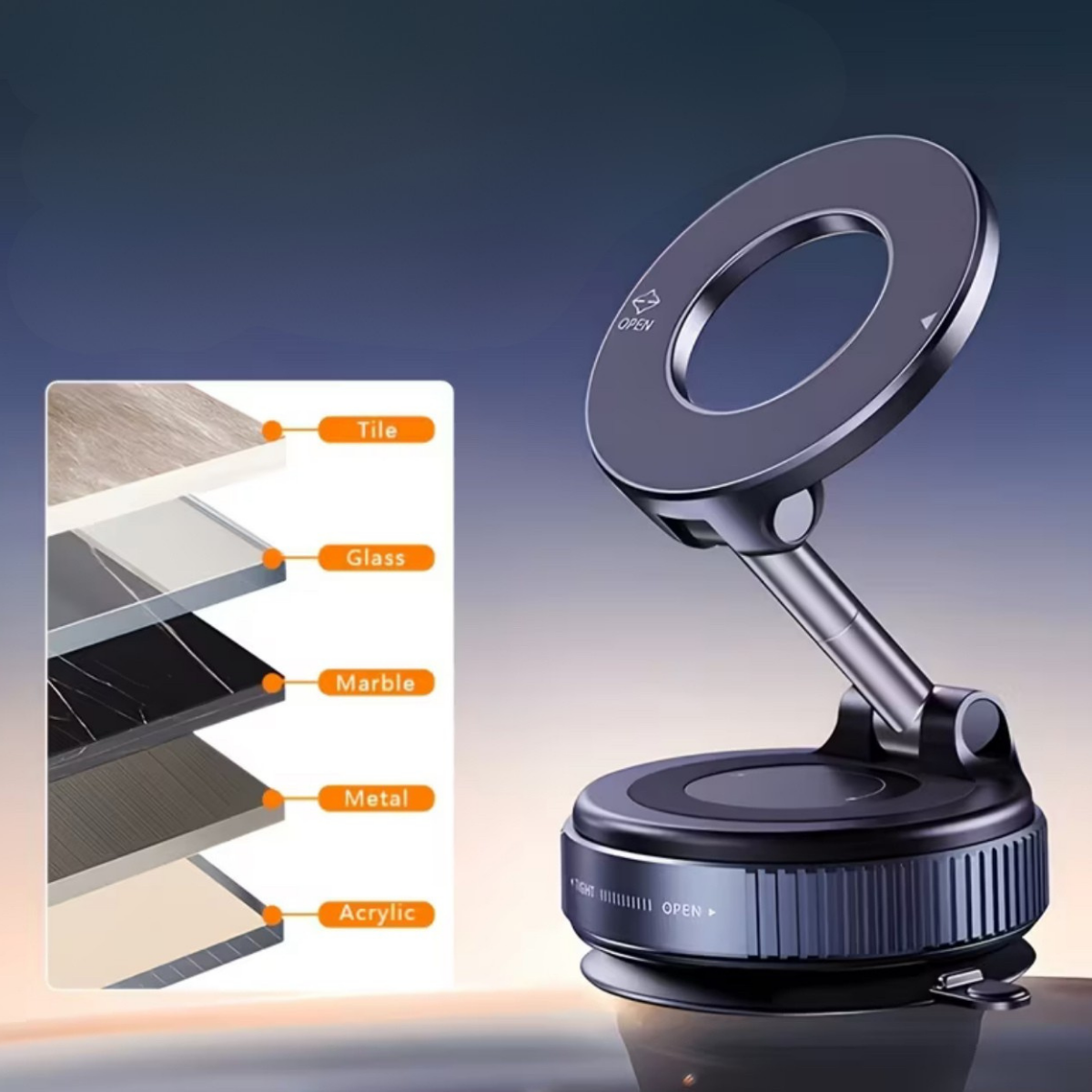 Foldable 360° Rotating Magnetic Suction Mount