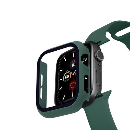 Silicone strap + protector with tempered glass for Apple Watch